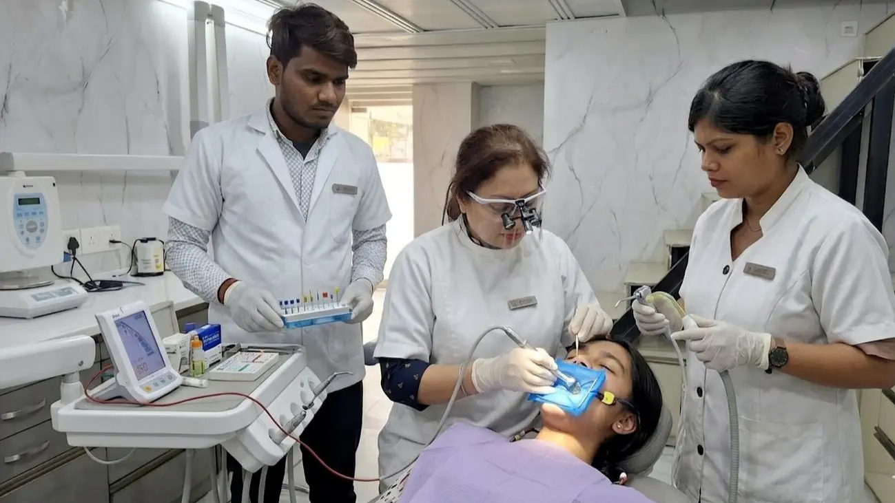 Crown placement after root canal treatment at Center for Dental Implants and Esthetics Gurgaon