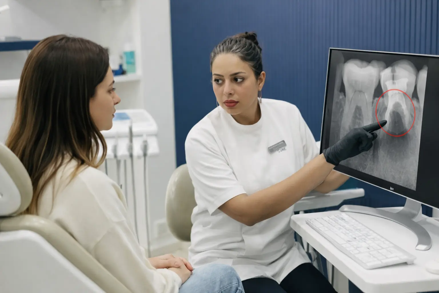 Dental X-ray showing root tip infection — RCT in Gurgaon