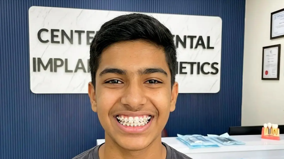 Orthodontic braces on child's teeth - two phase treatment