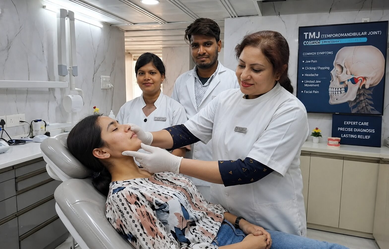 Dental examination of jaw joint — TMJ assessment