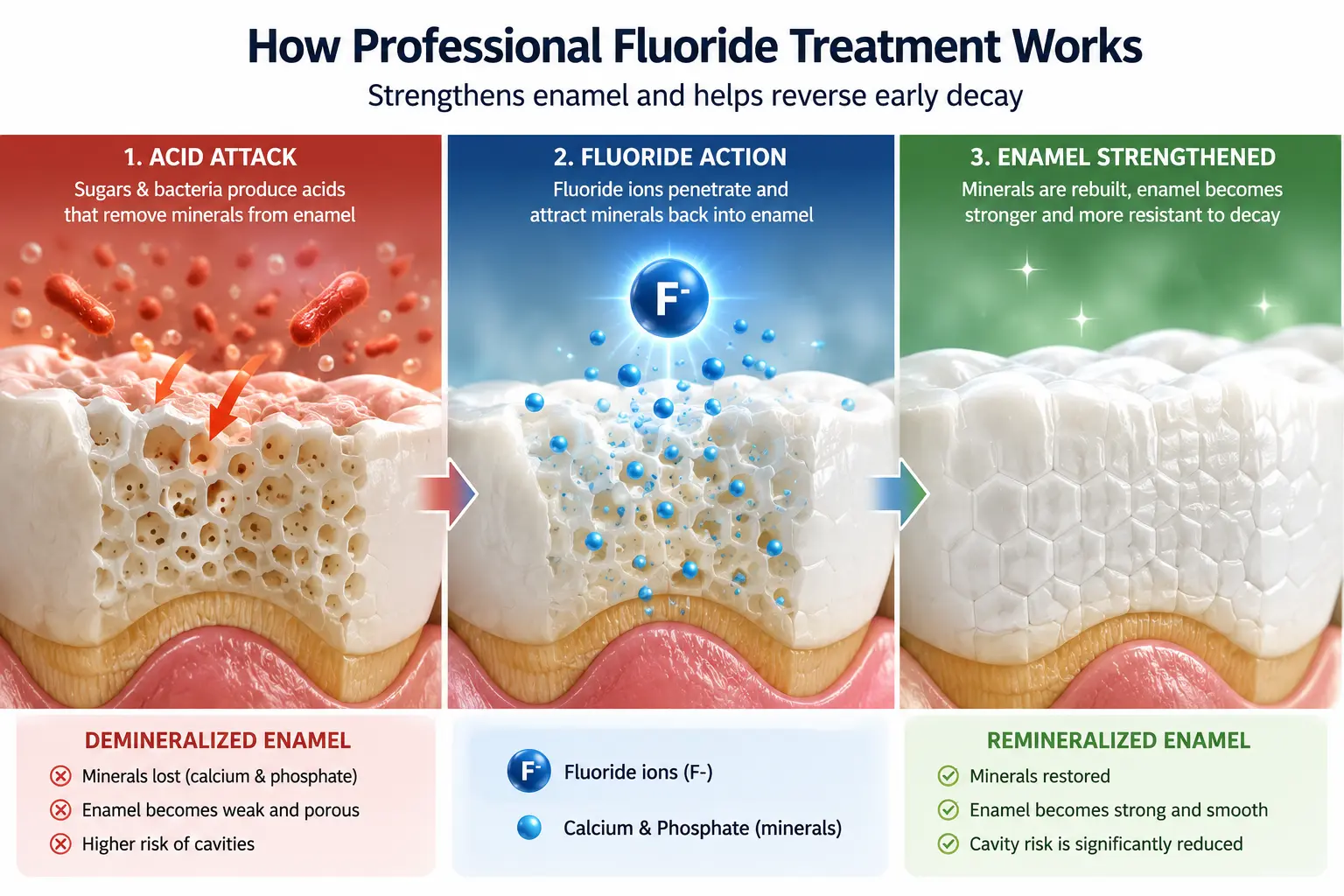 How professional fluoride treatment helps strengthen tooth enamel — Gurgaon dental clinic