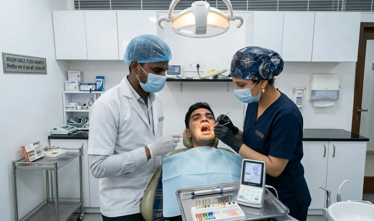 Patient experiencing tooth pain after root canal treatment in Gurgaon Gurugram